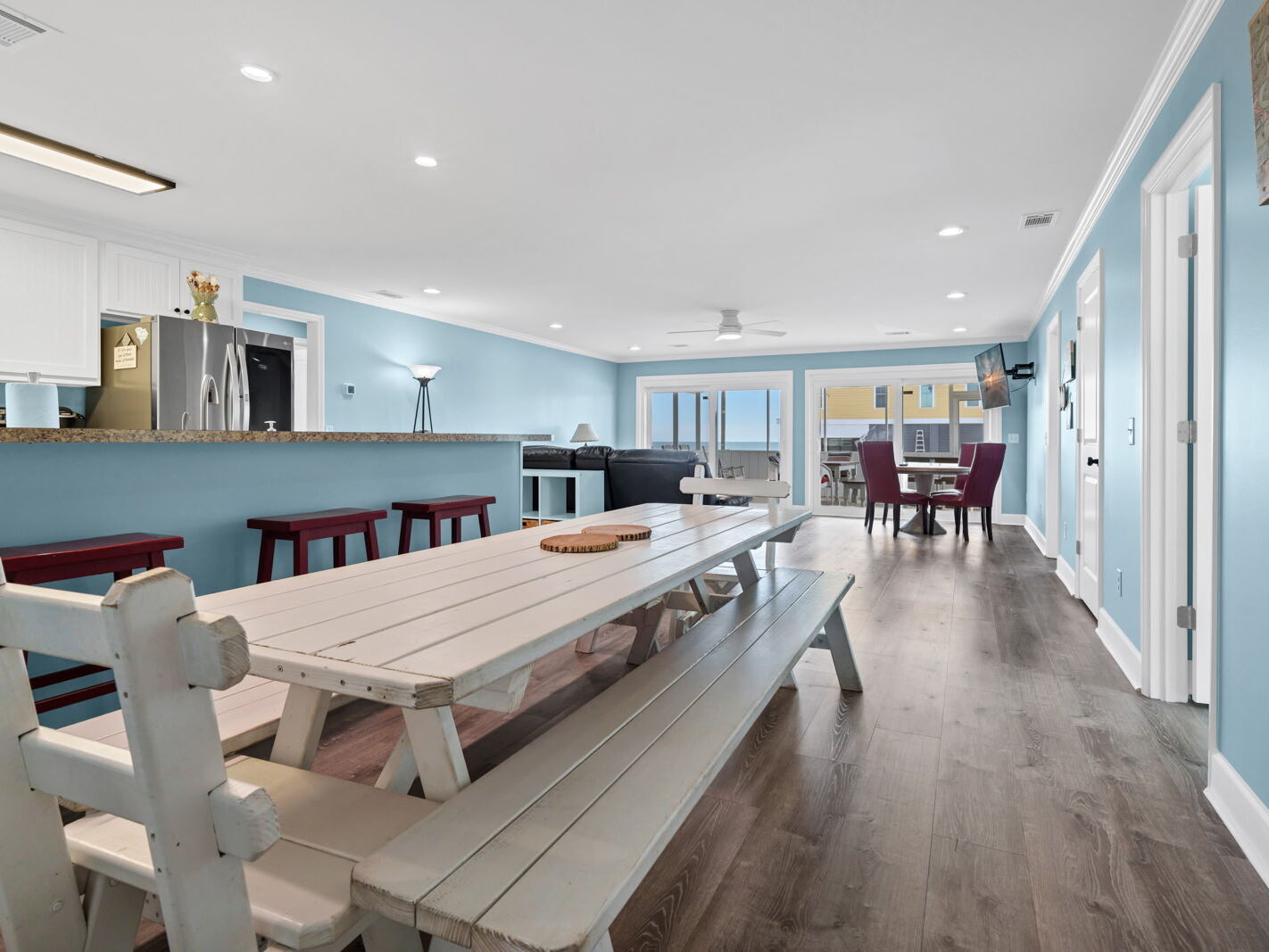 Complete interior refresh included new framing, flooring, windows, & paint