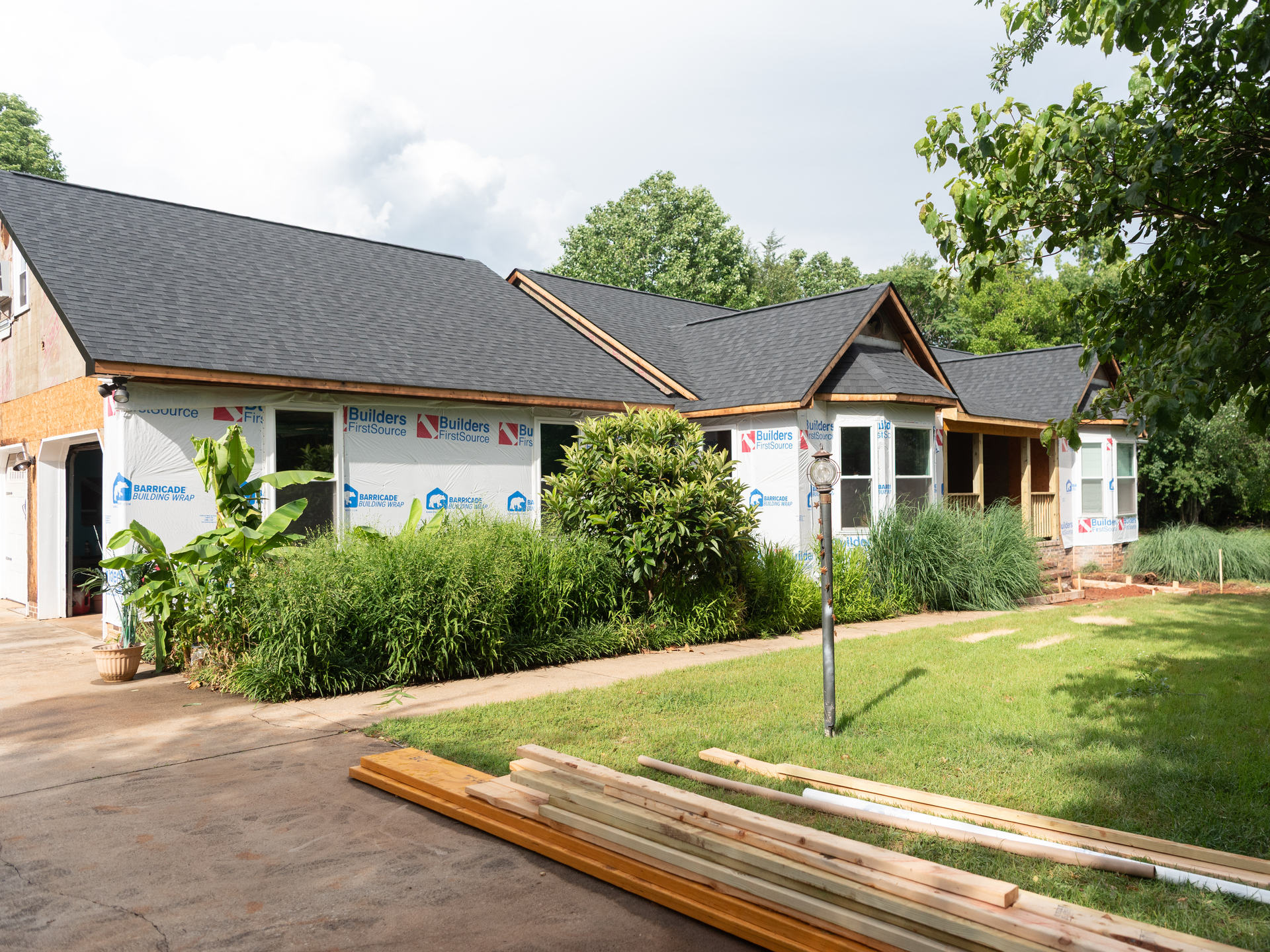 Framing and structural updates in progress.