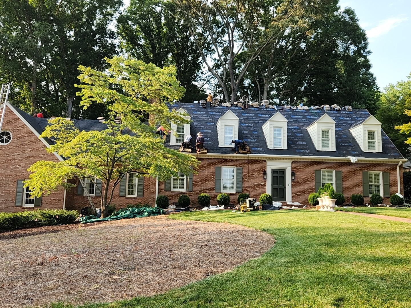 The first stages of installing the new roof.