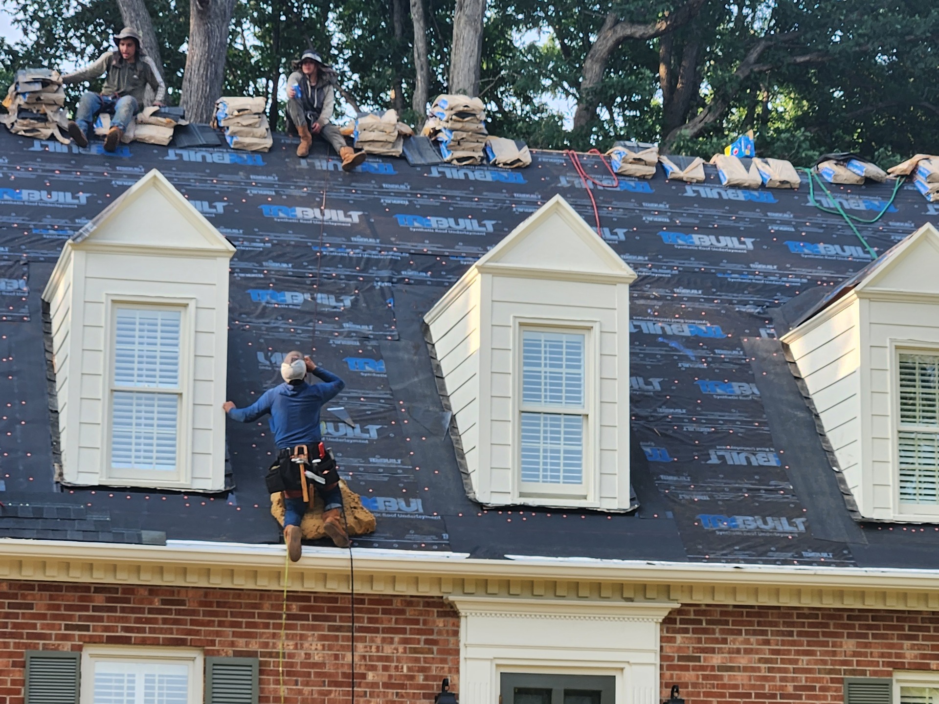 Our crew installing the new roof.